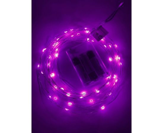 Гирлянда ЭРА ENIN 5NP LED нить, 5 м, сиреневый свет, АА 100/2500 Б0047961 – изображение 7