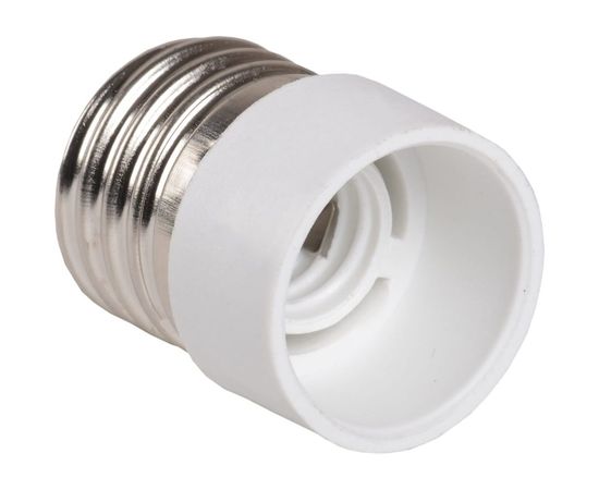 Переходник IEK ПР27-14-К02 пластик, Е27-Е14, белый, индивидуальный пакет, EPR12-01-01-K01 