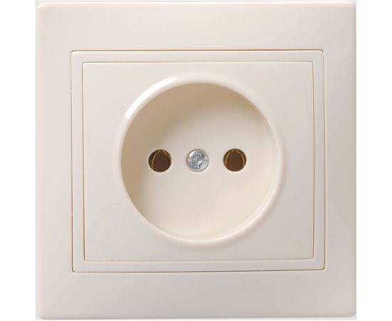 Розетка х1 IEK КВАРТА без заземления, в сборе, без шторки, кремовая ERK13-K33-10-DM 