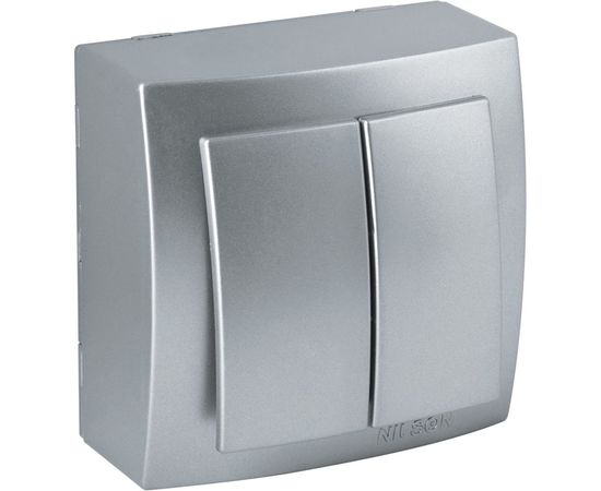 Выключатель NILSON 2ОП серебро Themis metallic 26131003 