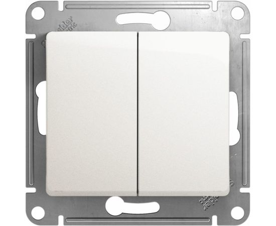 2-клавишный механизм выключателя Schneider Electric скрытой проводки Glossa 10А IP20 5 10AX перламутр GSL000651 