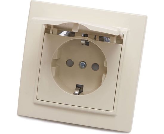 Розетка STEKKER 1-местн.с/з 220В 16А защитн.шторк серия Эрна слоновая кость PST16-901-02 39238 