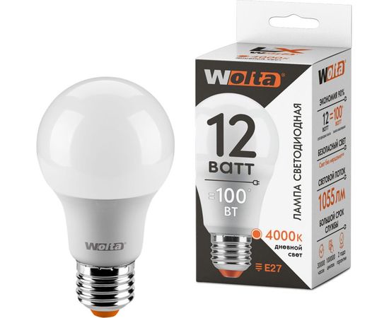 Лампа WOLTA LX A60 E27 12W 4000K 30S60BL12E27 