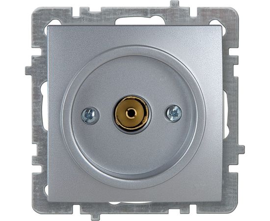 Механизм розетки NILSON 1СП тв проходной серебро Touran/Alegra metallic 24130428 