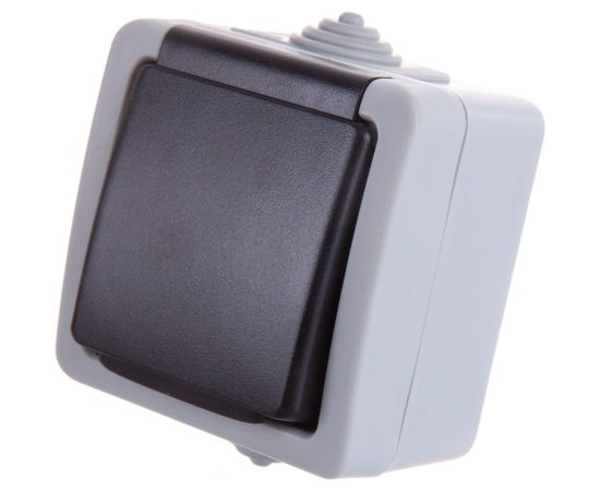 Одинарная розетка LK Studio с з/к IP54 16А/250V серый LK AQUA 80007 