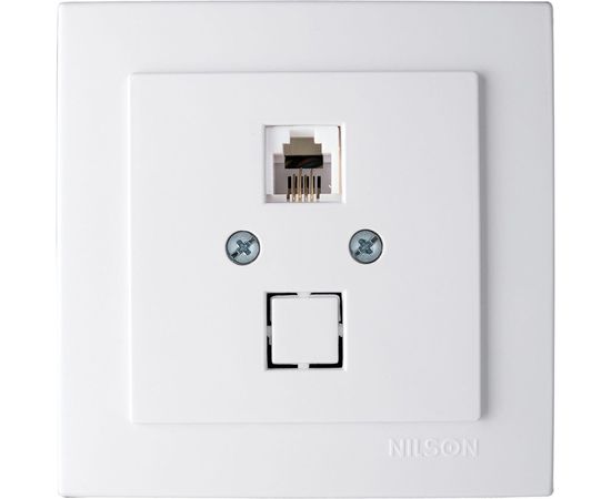 Телефонная розетка NILSON 1СП RJ11 белая Touran naturel 24111040 