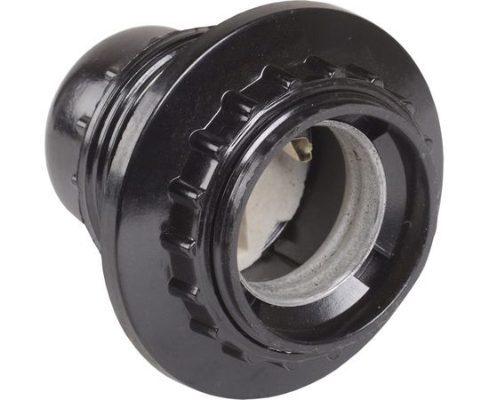 Карболитовый патрон с кольцом IEK, Пкб27-04-К11 Е27, черный, индивидуальный пакет EPK11-04-02-K01 