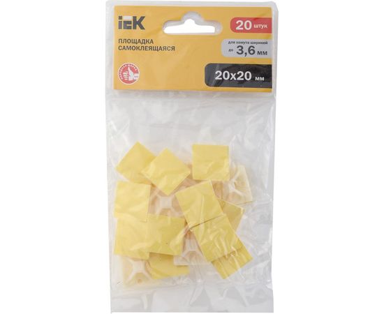 Самоклеящаяся площадка под хомуты IEK 20x20 белая 20 шт. ИЭК UHP30-20-020 – изображение 2