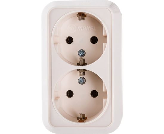 Розетка двойная накладная с заземлением, крем Makel 45282 – изображение 2