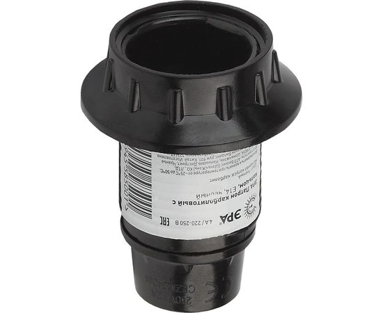 Карболитовый патрон с кольцом ЭРА, Е14, черный, 50 шт Б0027988 – изображение 2