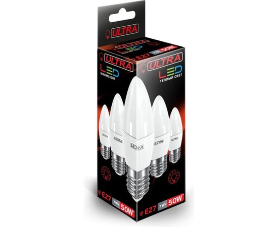 Светодиодная лампа Ultra LED С37 7W E27 3000K – изображение 2