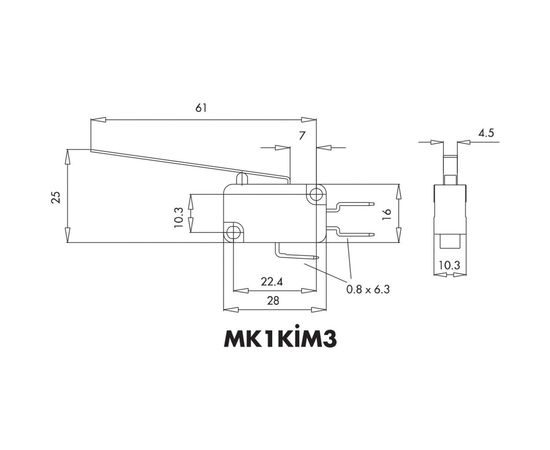 Микро-выключатель Emas MK1KIM3 – изображение 2