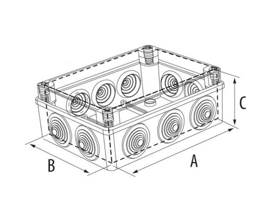 Распределительная коробка MTG с 10 вводами 155х155х80 IP55 146097 – изображение 2