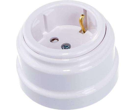 Розетка Bylectrica РА16-0206 1-местная с заз. контактом, со шторками 16А ОУ, серия РЕТРО – изображение 2