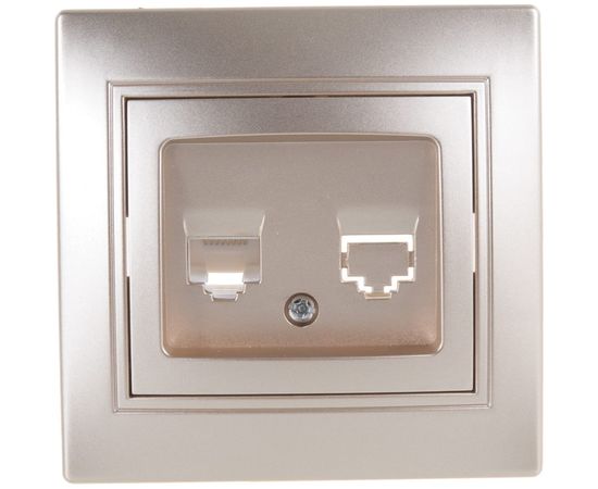 Информационная розетка Intro 130304 RJ45, IP20, СУ, Plano, шампань Б0030087 – изображение 2