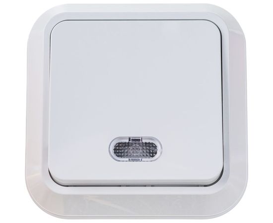 Выключатель Makel белый одноклавишный накладной с подсветкой 45121 – изображение 3