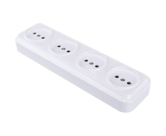Розетка Bylectrica 4-местная ОУ, серия ВАРИАНТ, белый, РА16-0181 – изображение 3