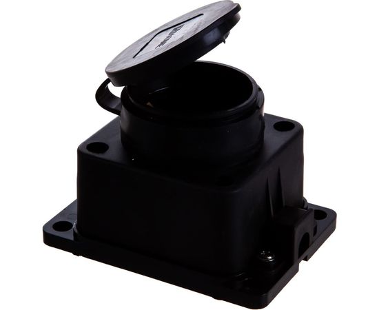 Одноместная розетка с заземляющим контактом IN HOME каучук, с заглушкой, 16А, IP44, черная 9321 4690612010250 – изображение 3