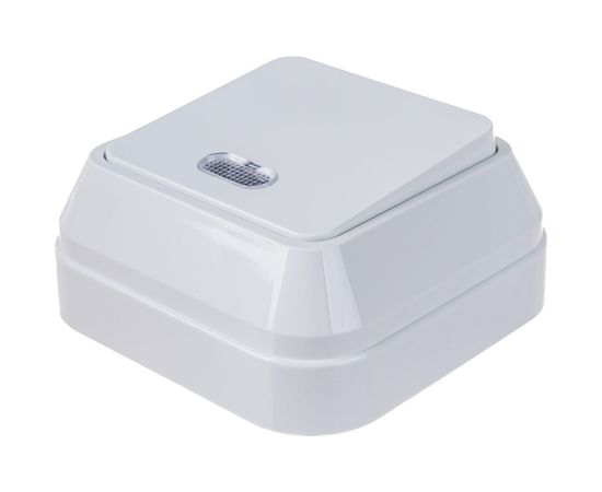 Выключатель Makel белый одноклавишный накладной с подсветкой 45121 – изображение 4