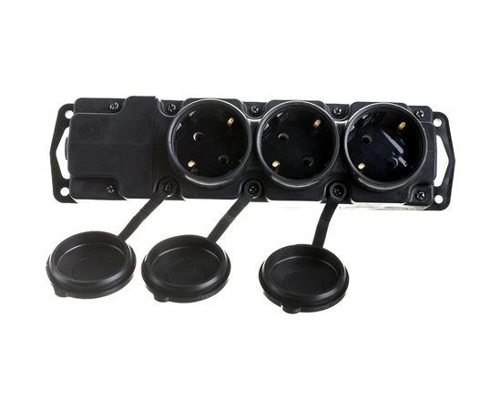 Штепсельная розетка Bylectrica 3-местная с заз.конт. переносная каучук IP44, Р16-381 – изображение 4