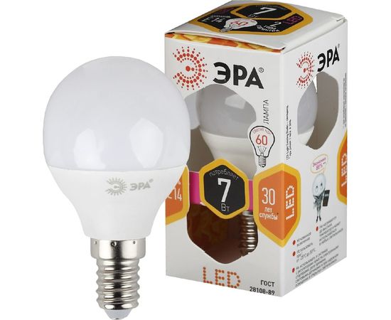 Светодиодная лампа ЭРА LED smd P45-7w-827-E14 Б0020548 – изображение 4