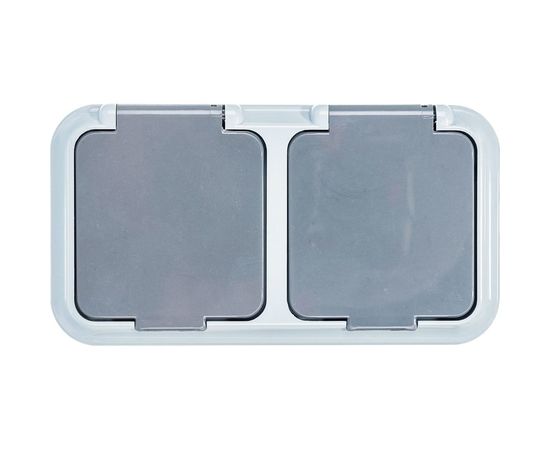 Розетка Bylectrica 2-местная ОУ IP54, серия ПРАЛЕСКА АКВА, серый, РА16-302 03 – изображение 4