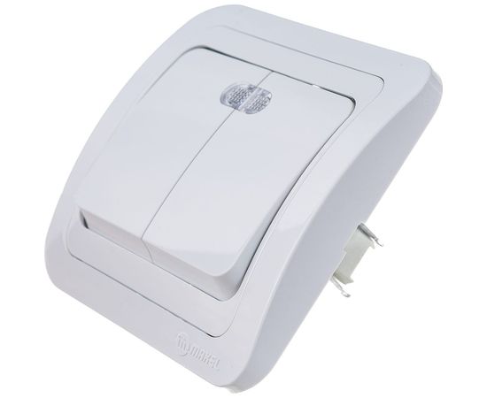 Двухклавишный выключатель с подсветкой, белый Makel Mimoza 12023 – изображение 5