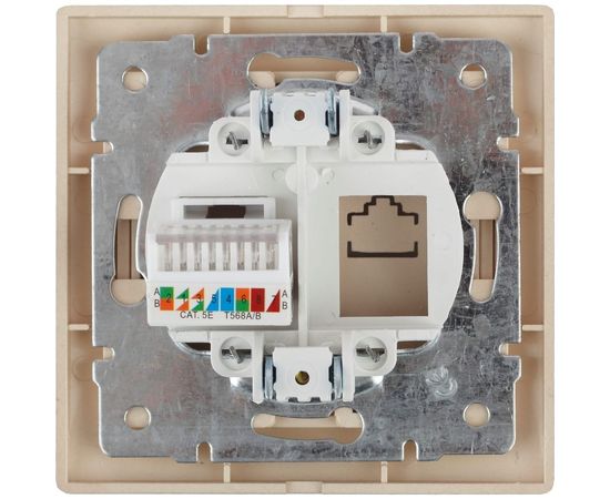 Информационная розетка Intro 130304 RJ45, IP20, СУ, Plano, шампань Б0030087 – изображение 5