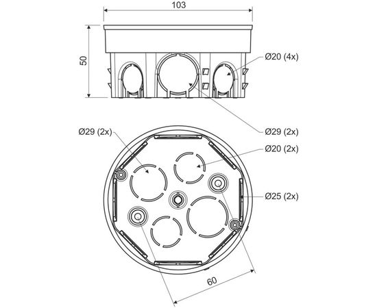 Распределительная коробка KOPOS с клеммником D103х50 мм KR 97/5_KA – изображение 5