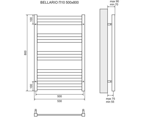 Водяной полотенцесушитель Lemark Bellario 500x800 LM68810 – изображение 5