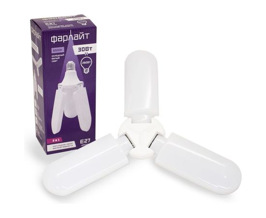 Светодиодная раскладная лампа высокой мощности Фарлайт Т80-3, 30Вт, 6500К, E27 FAR000159 – изображение 6