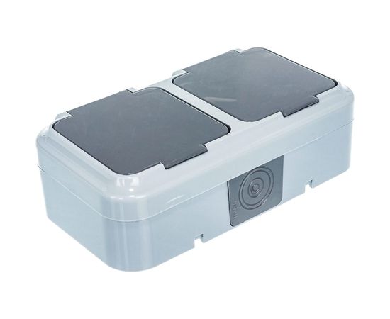 Розетка Bylectrica 2-местная ОУ IP54, серия ПРАЛЕСКА АКВА, серый, РА16-302 03 – изображение 6