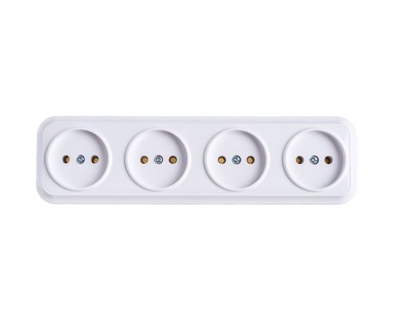 Розетка Bylectrica 4-местная ОУ, серия ВАРИАНТ, белый, РА16-0181 – изображение 6