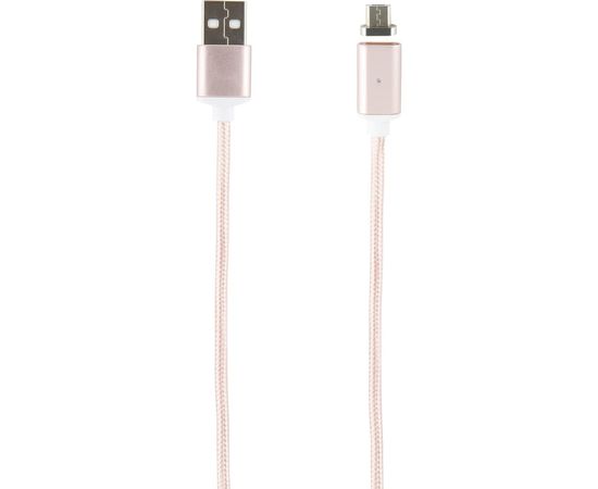 Дата-кабель Red Line Магнитный USB - micro USB, нейлоновая оплетка, розовый УТ000012858 