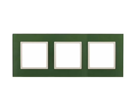 Рамка ЭРА 14-5103-27 на 3 поста, стекло, Elegance, зелёный+слоновая кость Б0034517 