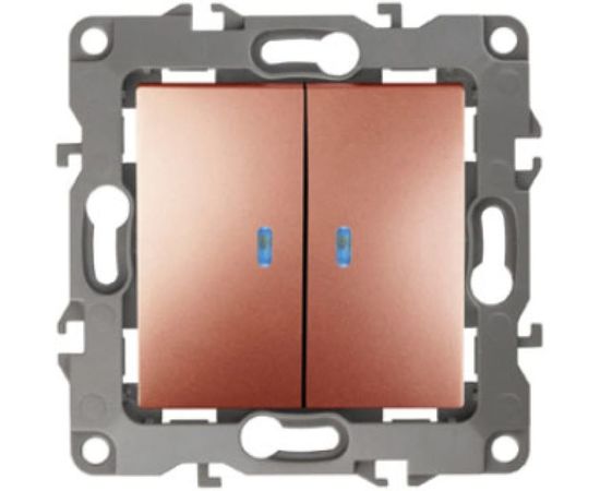 Двойной выключатель с подсветкой ЭРА 12110514 10АХ250В, IP20, Б0019293 