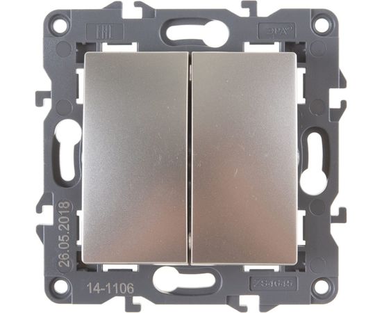 Двойной переключатель ЭРА Elegance 10АХ-250В, IP20, шампань 14-1106-04 Б0034246 