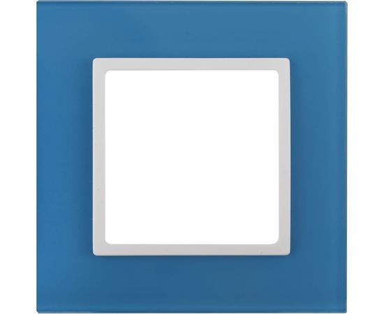 Рамка ЭРА 14-5101-28 на 1 пост, стекло, Elegance, голубой+белый Б0034482 