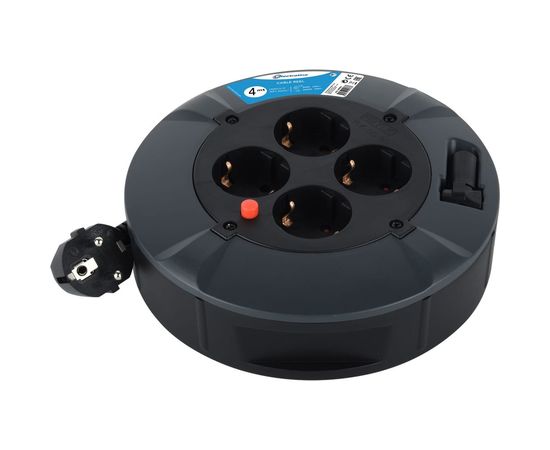 Кабельный барабан Electraline FIXED PANEL с 4 гнездами кабель ПВС 3x1,0-4М 49076 