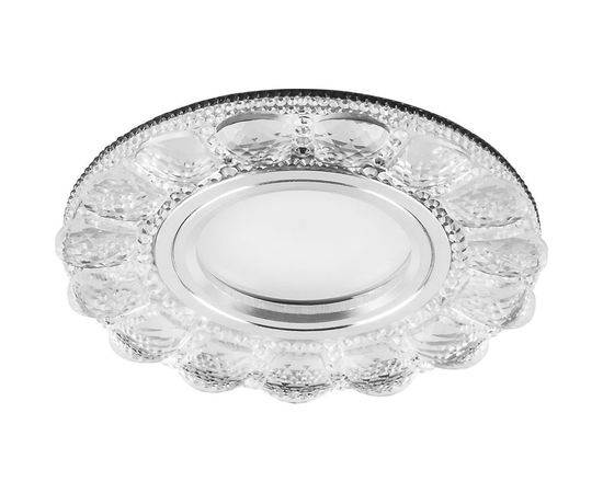 Встраиваемый потолочный светильник FERON со светодиод подсветкой, прозрач, хром, CD912 28919 