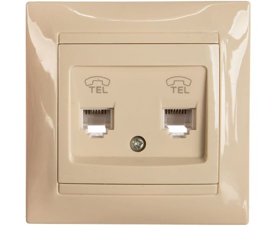 Двойная телефонная розетка, слоновая кость RJ11 TDM Лама SQ1815-0118 