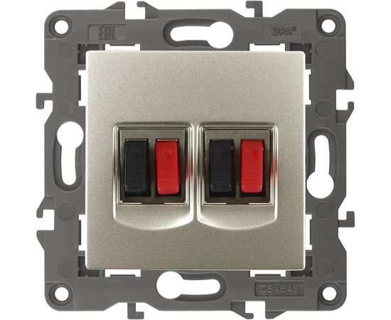 Двойная аудиорозетка ЭРА Elegance IP20, шампань 14-3112-04 Б0034329 