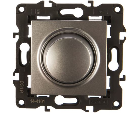 Поворотно-нажимной светорегулятор ЭРА 14-4101-03 400ВА 230В, IP20, Elegance, алюминий Б0034341 