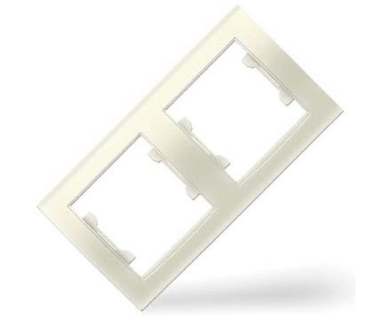 Двухместная горизонтальная рамка UNIVersal Бриллиант слоновая кость 7948684 