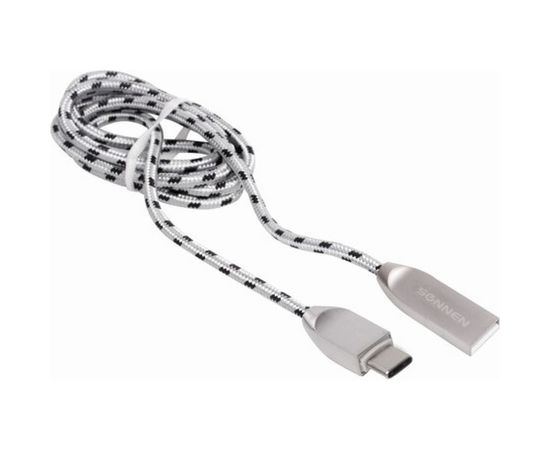 Кабель SONNEN USB 2.0-Type-C 1м Premium медь передача данных и быстрая зарядка 513127 