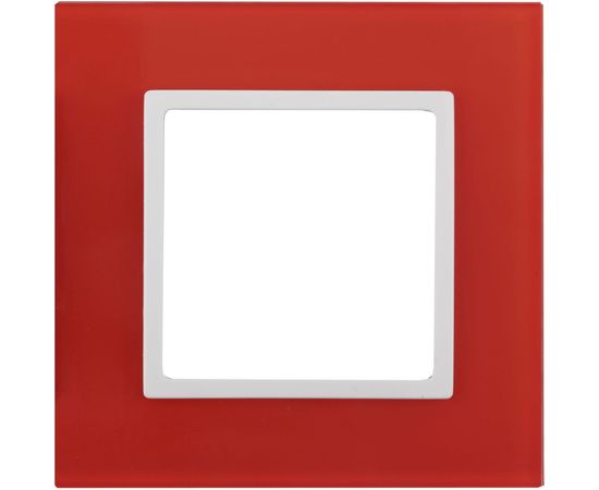 Рамка ЭРА 14-5101-23 на 1 пост, стекло, Elegance, красный+белый Б0034478 