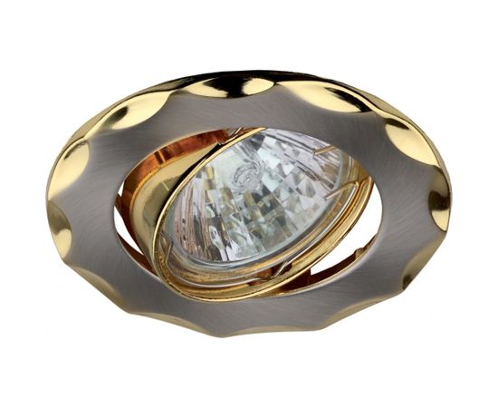 Светильник ЭРА KL12A SN/G литой пов. звезда MR16,12V/220V, 50W сатин никель/золото C0043687 