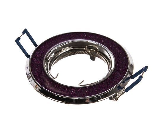 Светильник ЭРА DK18 CH/SH PU декор круглый со стекл крошкой MR16,12V/220V 50W хром/фиолето C0043763 