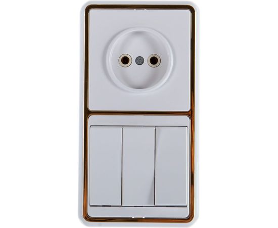 Комбинированный блок Кунцево-Электро БЭЛЛА скрытая установка выключатель+розетка БКВР-039З 5840 – изображение 2