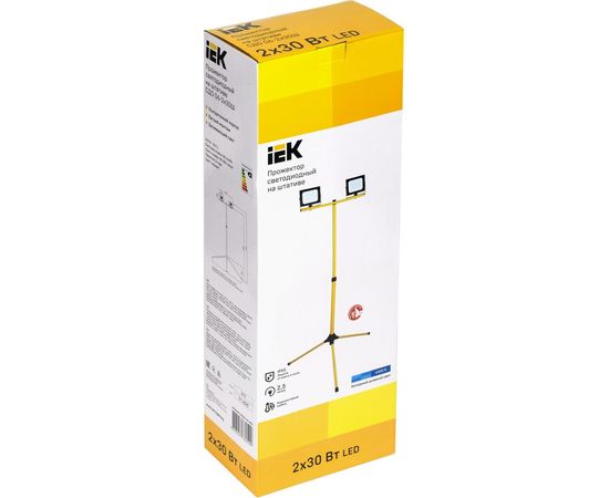 Светодиодный прожектор на штативе IEK LED СДО 06-2х30Ш, 6500К, IP65, черный LPDO606-2X030-65-K02 – изображение 2